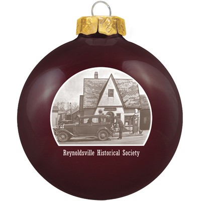 Gloss Maroon Glass Ball Ornament 80 Mm