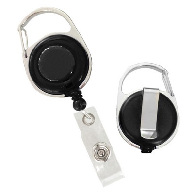 Blank Round Zinc frame with Carabiner and swivel clip