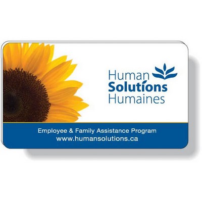 .060 White Plastic Badge with Bulldog Clip / rectangle (2" x 3.5") 4CP