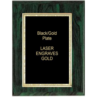 Green Woodgrain Plaque - 7" x 9" W/ a 5" x 7" Florentine Plate