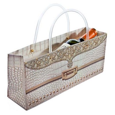 Ivory Gator Purse Horizontal Wine Bottle Bag