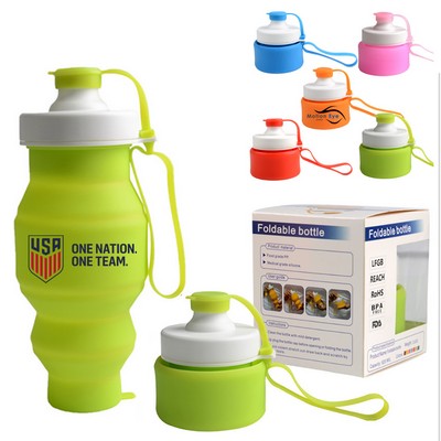 Magic Silicone Collapsible Water Bottle 18 Oz.