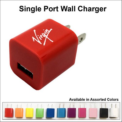 Single Port USB Wall Charger - Red No Extra Tariff
