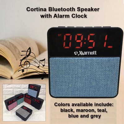 Cortina Bluetooth Speaker with an Alarm Clock with Amazing Sound - Blue No Extra Tariff