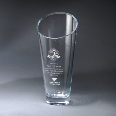 Large Slant Top Vase