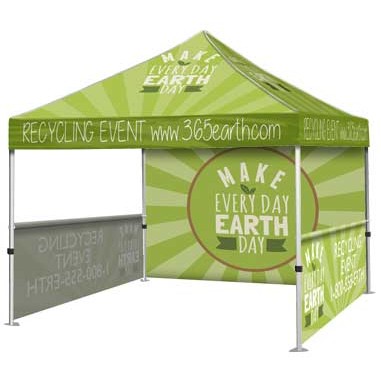 10'x10' Aluminum Event Tent w/ Full Back Wall & 2 1/2 Walls