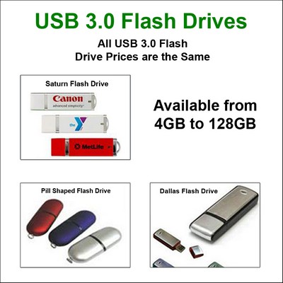 USB Flash Drive 3.0 - 128 GB Memory No Extra Tariff