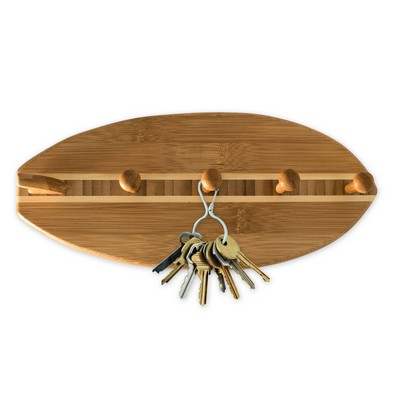 4.25" x 11" - Bamboo Surfboard Key/Leash Rack Wood