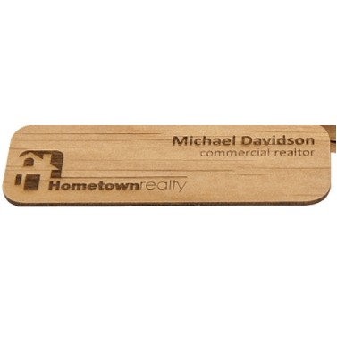 Engraved Wood Badges (1"x3")