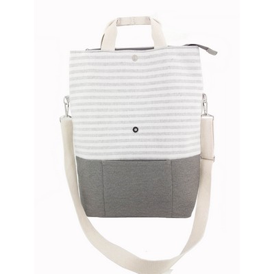 Striped 2-Way Carry Fashion Tote