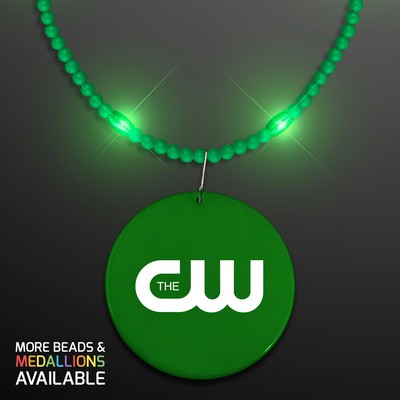Still-Light Green Beads With Medallion - PRINTED