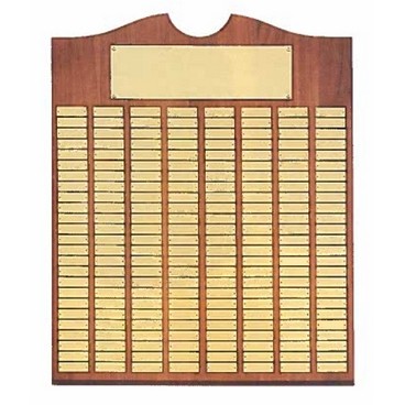 Airflyte® Roster Series American Walnut Plaque w/200 Brushed Brass Plates & Top Notch