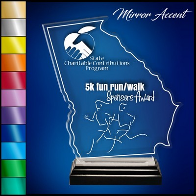 6" Georgia Clear Acrylic Award with Mirror Accent