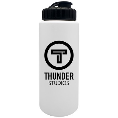 32 Oz. Sport Bottle White with Super Sipper Lid. Made in USA