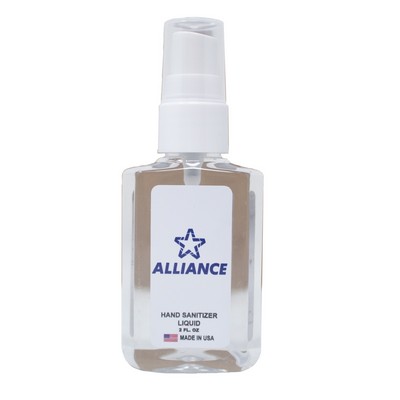 Hand Sanitizer, 80% Liquid, 2 oz Bottle with Spray Top and Custom Label