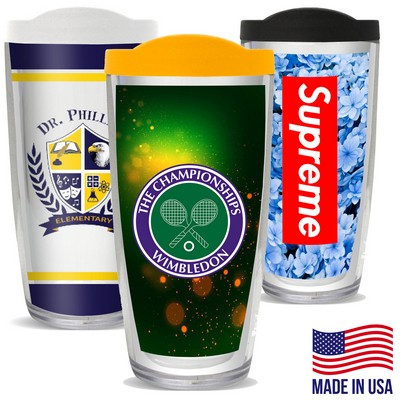 16 oz. Full Color Tumbler, Crystal Styrene Double Wall Mugs