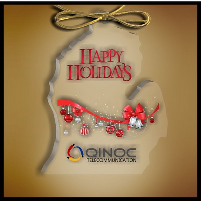 Lower Michigan Ornament in Clear Acrylic