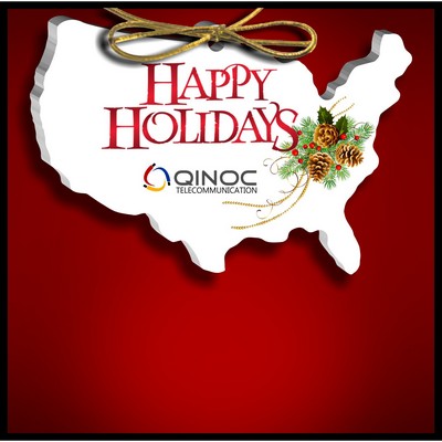 USA Ornament in White Acrylic