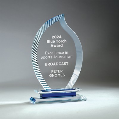 Carved Flame with Blue Accent (5"x8")