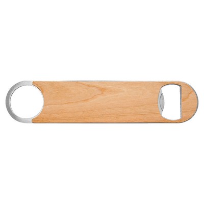 Stainless Bottle Opener W/ Wood Veneer Grip