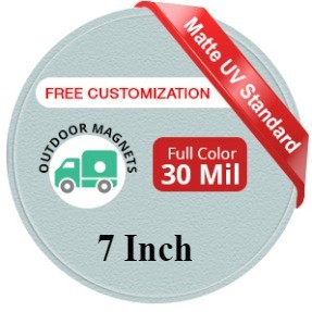 Magnet - 7" Diameter Circle (with 5" Diameter Circle Punch-Out) - 30 Mil - Outdoor Safe