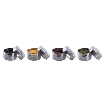 Visible Magnetic Stainless Steel Seasoning Jar Three-Piece Set