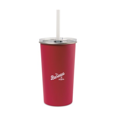 Arlo Classics Stainless Steel Tumbler with Straw - 20 Oz. - Red