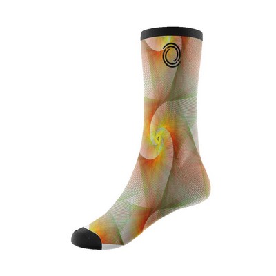 360 Degree Digital Print Poly-Spandex Crew Socks with