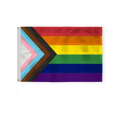 2 ' x 3 ' 1ply Nylon Progressive Pride Deluxe Flag