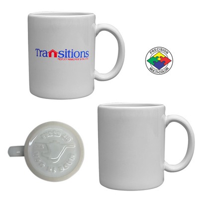 11 Oz. Vitrified White USA C-Handle Mug - Dishwasher Safe - Precision Spot Color