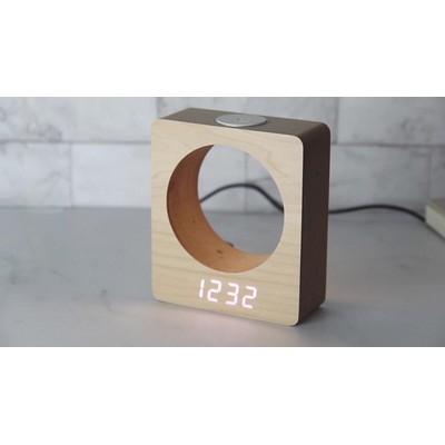 Solid Wood Digital LED Bamboo Alarm Clock