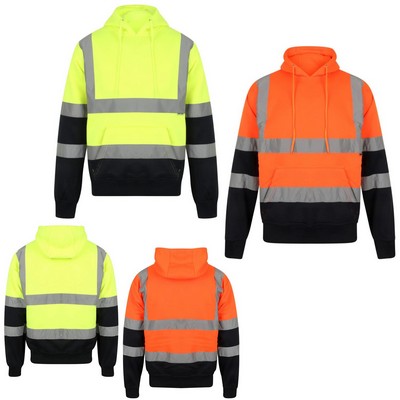 VISIPRO Reflective Colorblock Safety Hoodie - 280G Fleece -