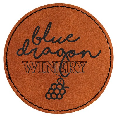 3" Diameter Round Patches, Rawhide Laserable Leatherette