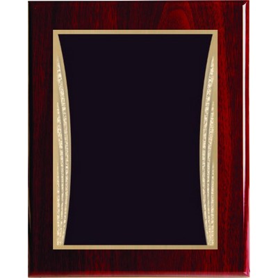 Rosewood Piano Finish Plaque with Black Showtime Brass Plate, 8 x 10"