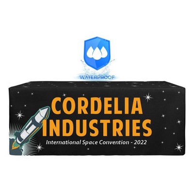 6' Custom Printed Liquid Repellent Fitted Table Cover - Front Panel Print