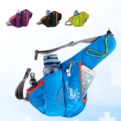 Athletic Waist Belt Bag with Water Bottle Holder