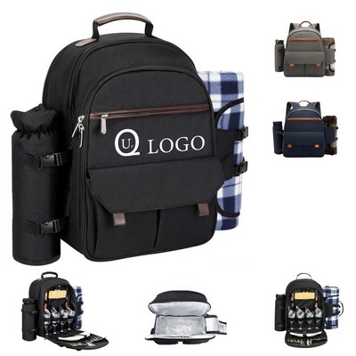 Picnic Cooler Backpack W/ Blanket Set
