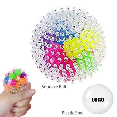 Squeeze Ball w/Rainbow Beads