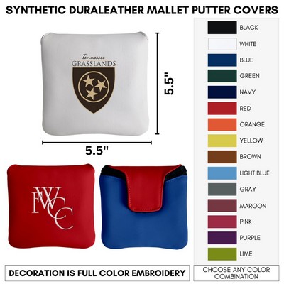 Leather Golf Mallet Putter Cover With Your Logo Embroidered
