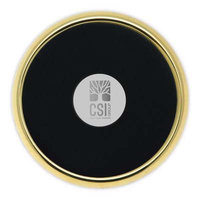 Brass And Leather Coaster