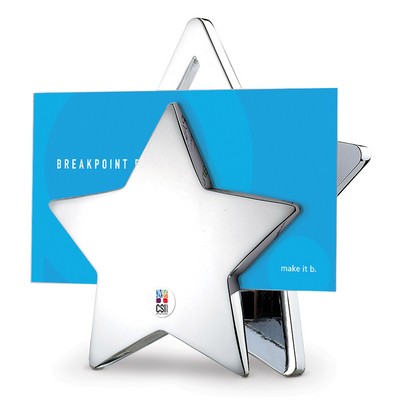 Star Business Card Holder W/ Color Medallion