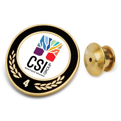 4 Years Milestone Lapel Pin W/ Color Medallion