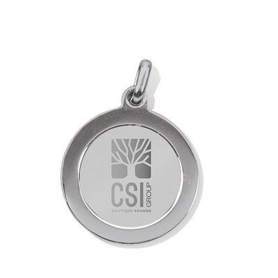 Silver Pendant/Charm W/ Silver Medallion