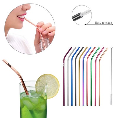 9.48" Bend Metal Straw w/Brush