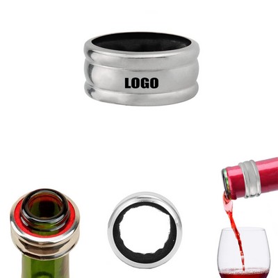 Stylish Dual Ring Shaped Wine Drip Stopper Collar
