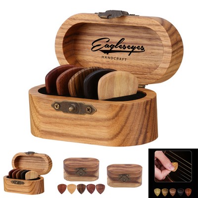 Wooden Guitar Pick Storage Box