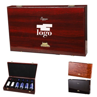 Six Bottle Wooden Wine Box