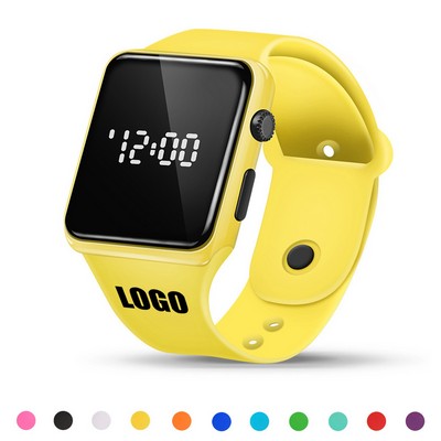 Sports Watch With Digital Square Dial Adjustable Band Detachable Design