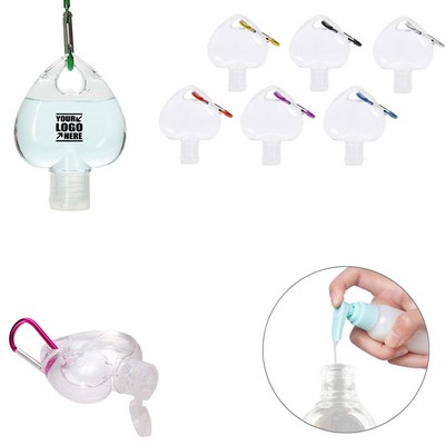 30ml Heart Dispenser Bottle with Carabiner for Convenient Hand Sanitizer Attachment