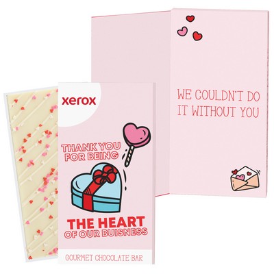 3.5Oz Belgian Chocolate Valentine's Day Greeting Card -Thank You for Being the Heart of Our Business